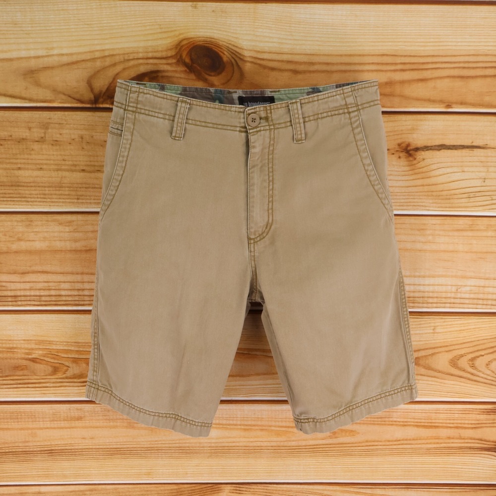 No Boundaries Shorts Mens Size 32 Brown 100% Cotton Chinos Pockets Flat Front